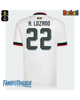 Mexic Hirving Lozano #22 Tricou Fotbal Replică Mondial 2026 Barbati Deplasare